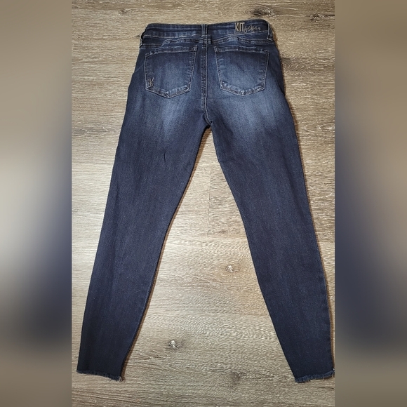 KUT FROM THE KLOTH Carlo Ankle Skinny Jeans Raw Hem Slight Distressed Sz 4 - Picture 7 of 9